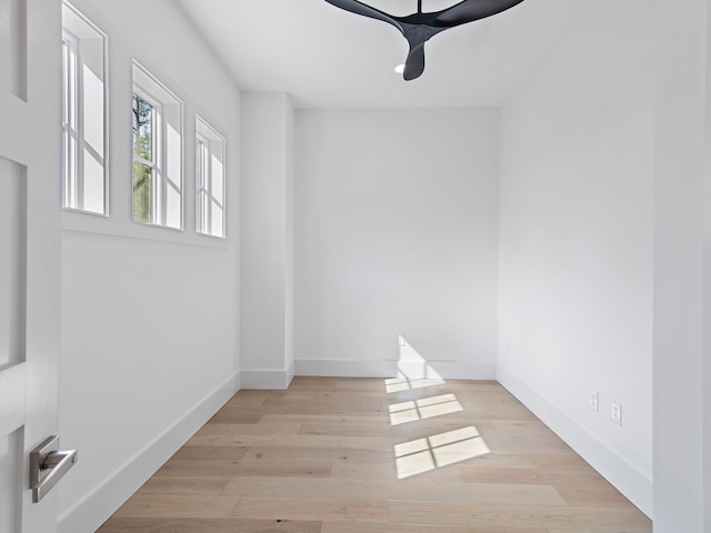 spare room with light wood-type flooring