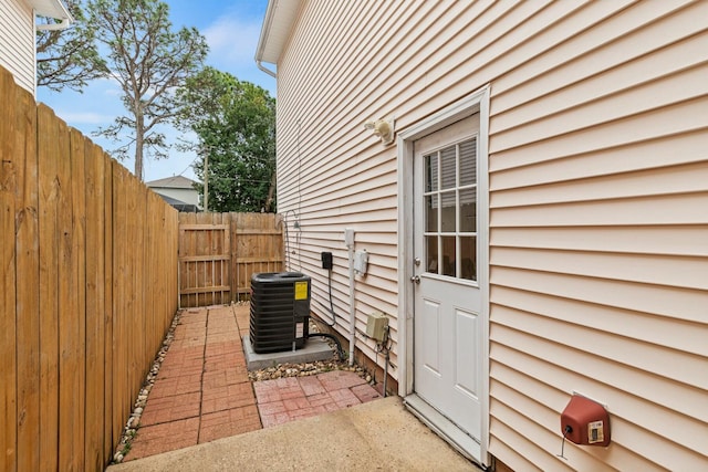 view of patio featuring central AC