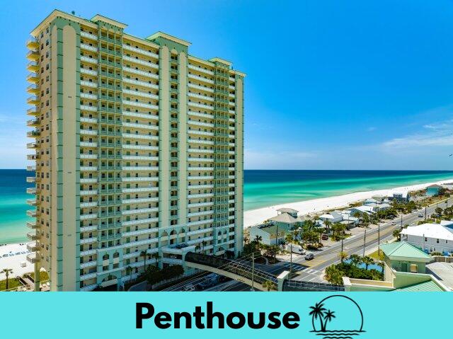 17757 Front Beach Rd Unit 2307D, Panama City Beach, FL 32413 - view of building exterior featuring a water view and a beach view