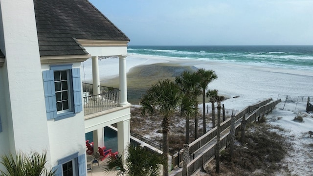 water view with a view of the beach