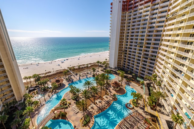 water view featuring a beach view