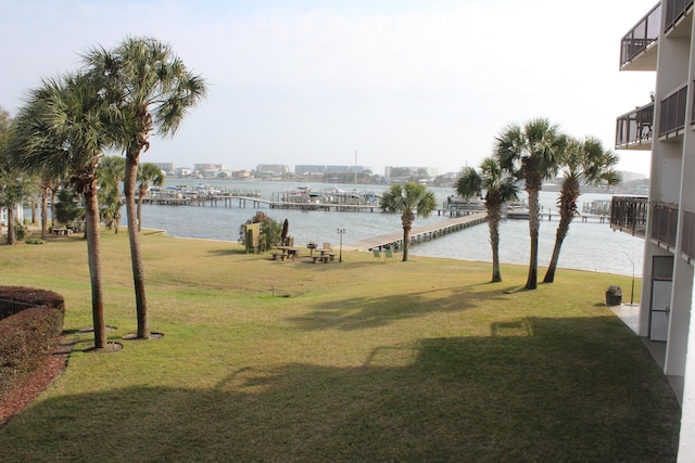 exterior space featuring a water view