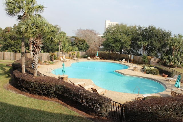 view of pool with a patio area