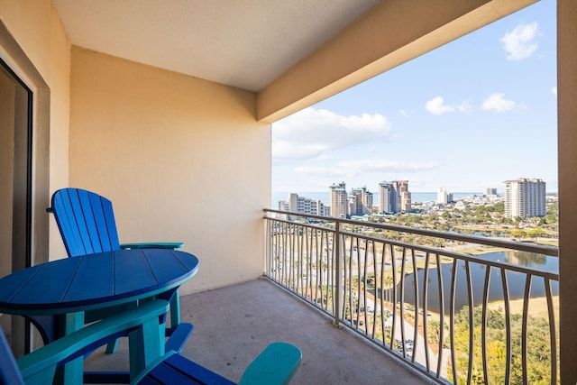 balcony featuring a view of city