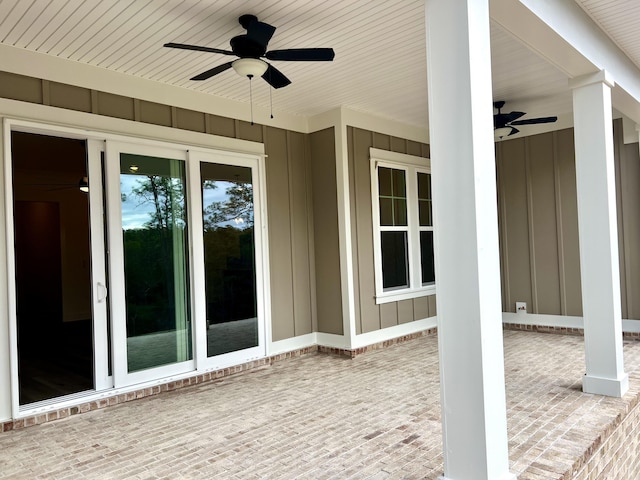 view of patio / terrace with a ceiling fan