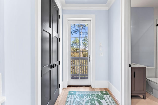 entryway with light hardwood / wood-style floors