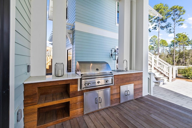 view of patio / terrace featuring area for grilling and grilling area