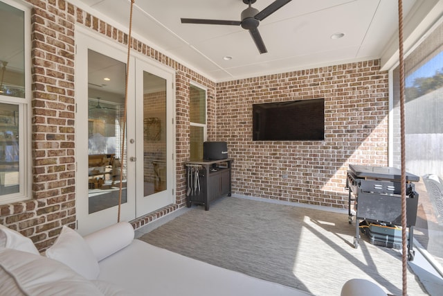 view of patio with ceiling fan