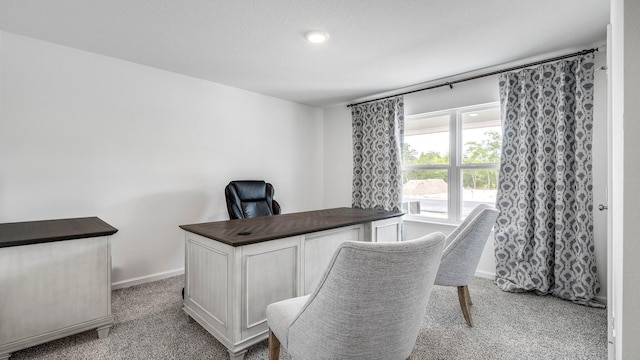 view of carpeted office