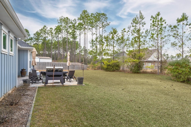 view of yard with a patio area