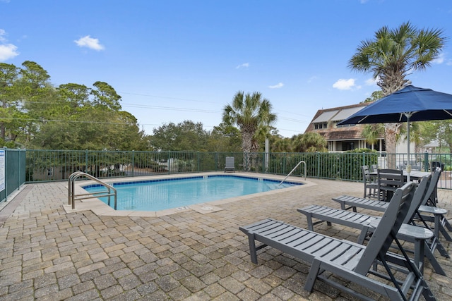 view of pool with a patio area