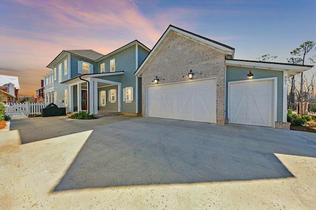 view of property with a garage