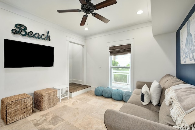 139 Brown St, Santa Rosa Beach, FL 32459 - living room with ceiling fan