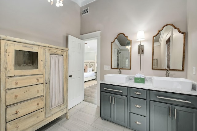 139 Brown St, Santa Rosa Beach, FL 32459 - bathroom with vanity and tile patterned floors