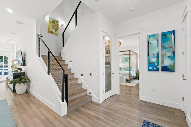 interior space with hardwood / wood-style flooring