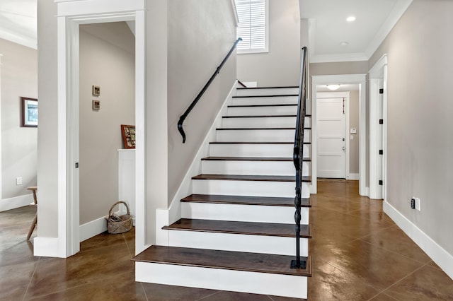 stairway with ornamental molding