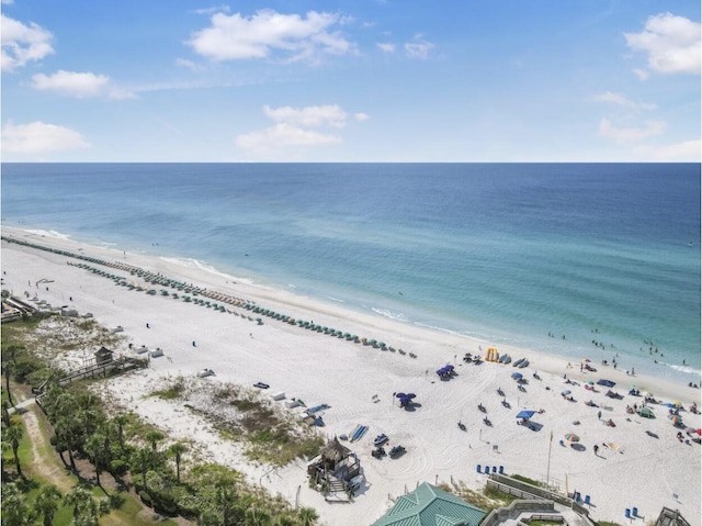 property view of water featuring a view of the beach