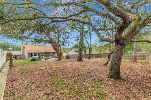 view of yard featuring a fenced backyard