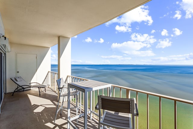 balcony with a water view