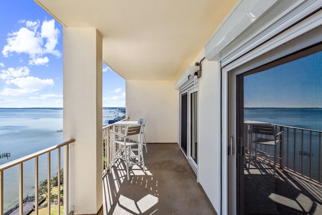 balcony with a water view