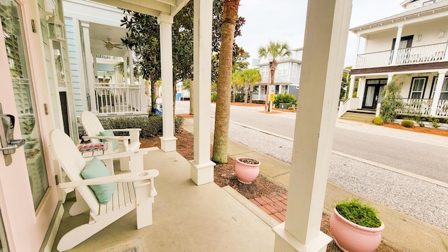 view of patio / terrace featuring covered porch