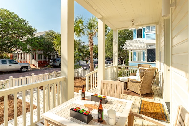 36 E Ruskin St, Santa Rosa Beach, FL 32459 - exterior space featuring ceiling fan and a porch