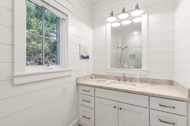 36 E Ruskin St, Santa Rosa Beach, FL 32459 - bathroom featuring walk in shower and vanity