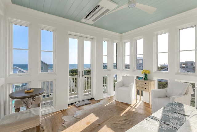 36 E Ruskin St, Santa Rosa Beach, FL 32459 - sunroom / solarium featuring french doors and ceiling fan