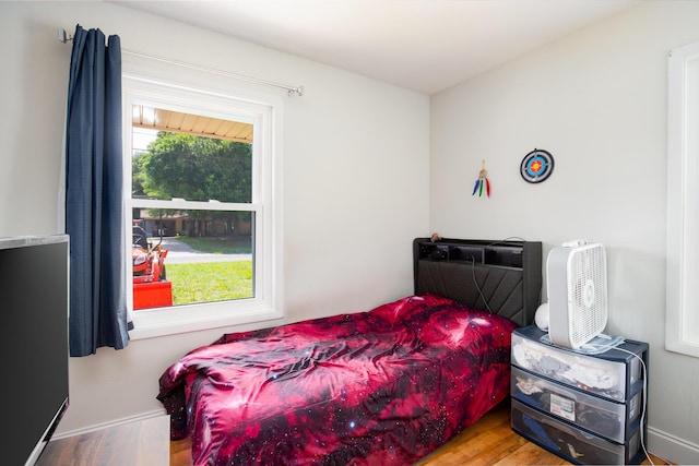 bedroom featuring wood-type flooring