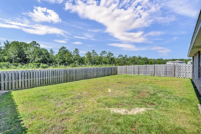 view of yard featuring a fenced backyard