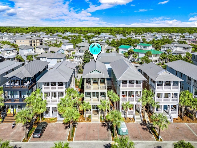 drone / aerial view with a residential view