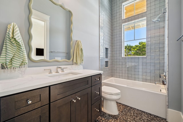 215 Buddy St, Santa Rosa Beach, FL 32459 - full bathroom featuring toilet, vanity, and shower / bath combination