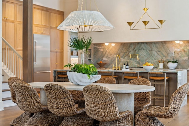 215 Buddy St, Santa Rosa Beach, FL 32459 - dining area featuring wood finished floors and stairway