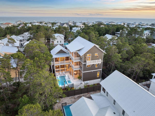 215 Buddy St, Santa Rosa Beach, FL 32459 - aerial view at dusk of view of pool area and a water view