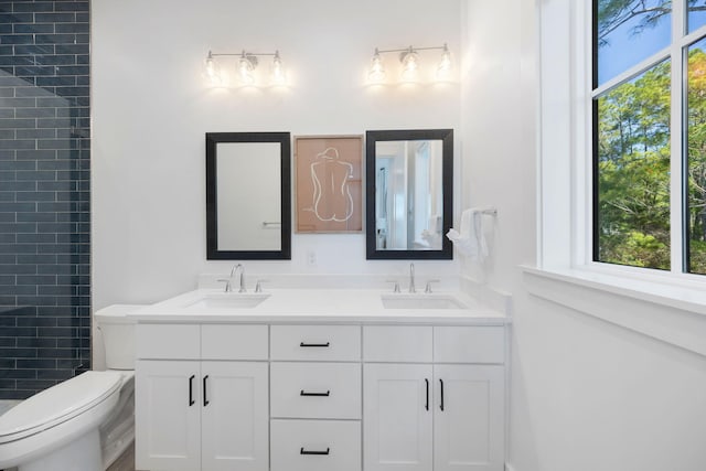 full bathroom with plenty of natural light, a sink, and toilet