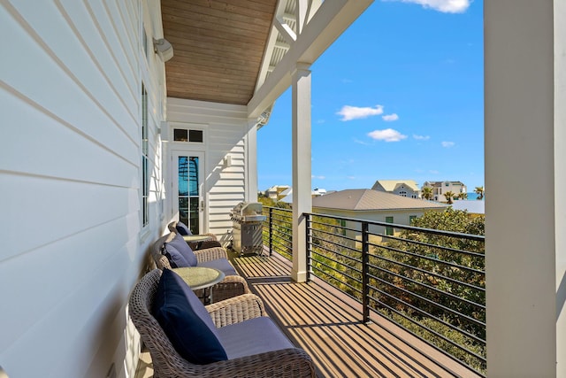 balcony featuring area for grilling and a residential view