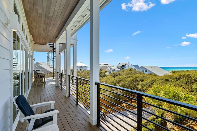 balcony with a water view