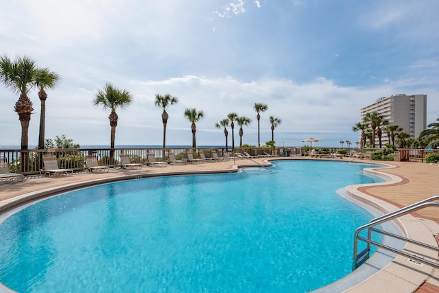 pool featuring a patio area