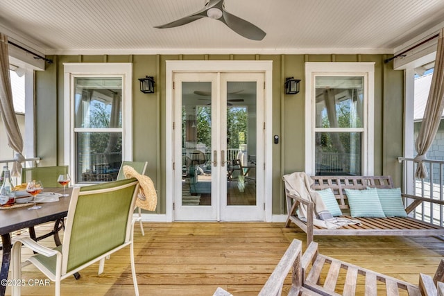 115 Cottage Ct, Panama City Beach, FL 32413 - exterior space featuring french doors and ceiling fan