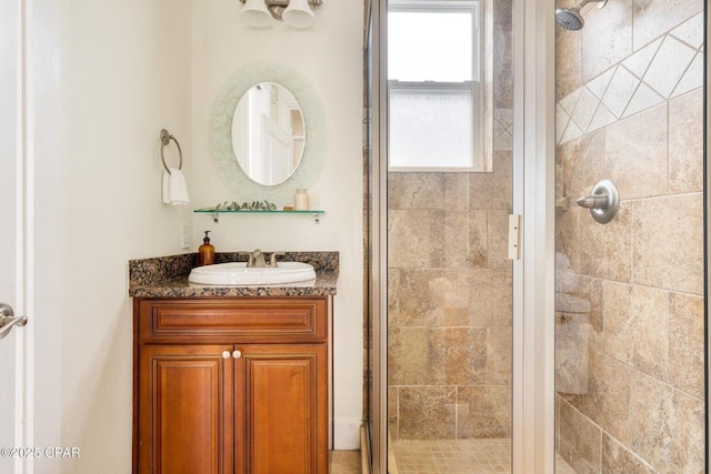 115 Cottage Ct, Panama City Beach, FL 32413 - bathroom with an enclosed shower and vanity