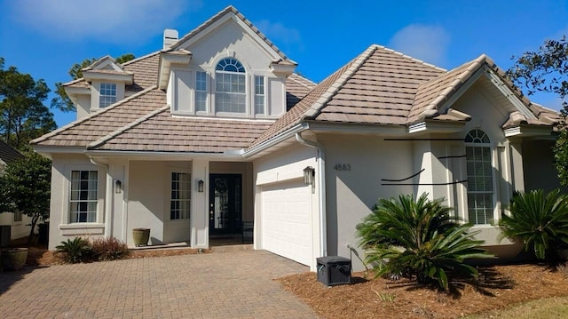 view of property featuring a garage