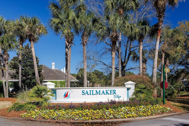 view of community sign