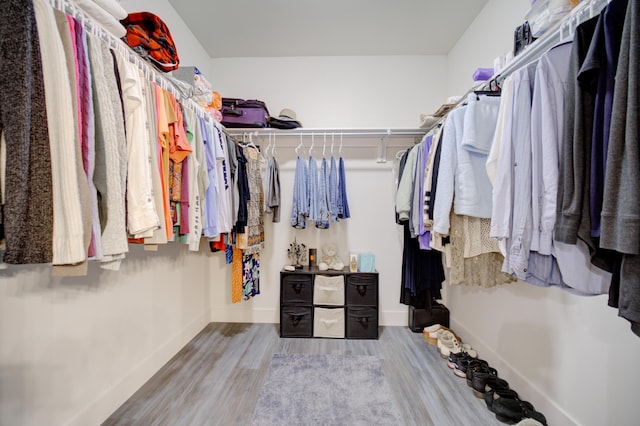 spacious closet with wood finished floors