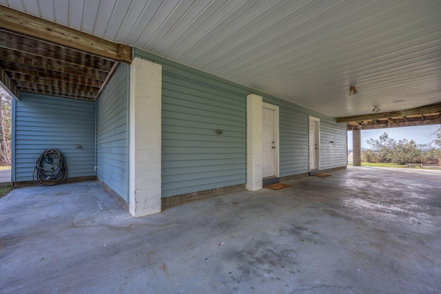 view of patio with an attached carport