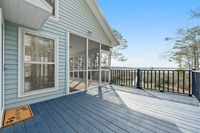 wooden terrace with a sunroom