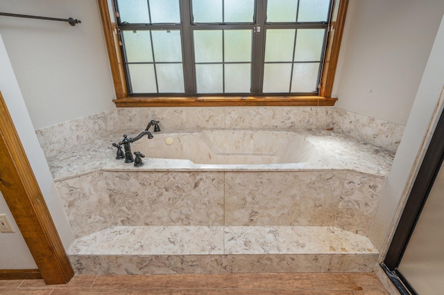 full bathroom featuring a healthy amount of sunlight and a bath