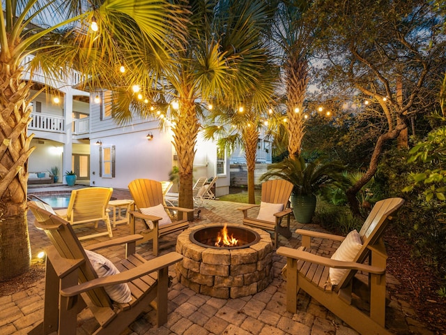 24 High Tide Way, Inlet Beach, FL 32461 - view of patio with a fire pit and an outdoor pool