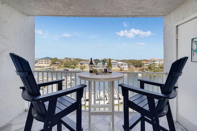 balcony with a water view