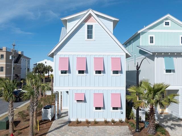 beach home featuring board and batten siding