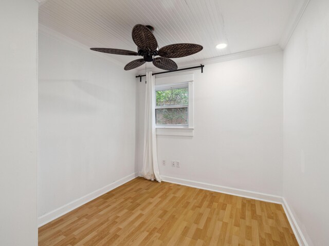 38 Barracuda St, Santa Rosa Beach, FL 32459 - unfurnished room with a ceiling fan, baseboards, crown molding, and light wood-style floors